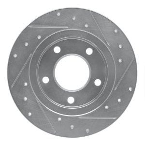 Ford Probe Brake Rotor (1) - Rear Left - R1 Concepts - Drilled & Slotted - Silver - `93-`03